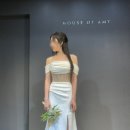 소화다리앞 | 하우스오브에이미 촬영 가봉, 배 시스루+다리 트임 흔하지 않은 유니크 화이트 슬림 드레스 후기