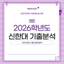 2026학년도 신한대 자연 기출 분석(문항수 배점 출제영역) 이미지