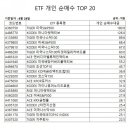 ETF 개인 순매수 TOP20 동향…&#34;글로벌 지수·AI 테마 자금유입&#34; 이미지