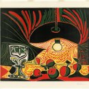 파블로 피카소 - 램프 아래의 정물,1962년.sheet 62x75.2cm,Linoleum cut,미국 뉴욕 현대미술관 이미지