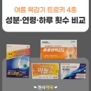 천사약국 | 목감기 트로키 4종 비교｜미놀에프·트로앤텍·젠스트린·넥크린과립 성분과 연령 기준｜동인천 천사약국