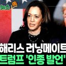 해리스 러닝메이트 조만간 확정…경합주 민심 공략 나설 듯｜'인종 발언' 구설 오른 트럼프, 대선 판도 영향 주목 이미지