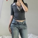 카라샵 | 핀터레스트 감성 브랜드 추천 샵코르 Shopcor 폴로 카라 웨이스트 숏 슬리브 후기