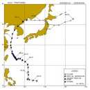 현재 오는 태풍과 비슷했던 태풍올가와 태풍프라피룬의 진로 이미지