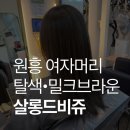 살롱드비쥬 - 완주군 기지로 36 | 원흥미용실 원흥여자머리 살롱드비쥬 탈색 후 밀크브라운 염색 후기