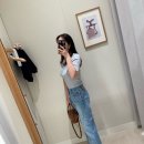 [SIE(시에) 피팅 및 구매후기 : 케이시 하프 슬리브 니트, 데이 코튼 스트레이트 진]