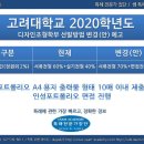 고려대 디자인조형학부 선발방법 변경(안) 예고 이미지