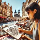 여유로운 일상 어반스케치 이미지