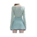 오드원아웃(ODD ONE OUT) | 「ODD ONE OUT」 19A/W 오드원아웃 패치워크 니트 / 스커트 PATCH WORK KNIT CROP_MINT / TWIST KNIT A...