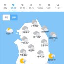 오늘의 날씨🌞☔️☃️ , 2024년 10월 27일 일요일 이미지