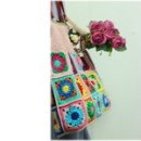 Circle Flower 프레임Bag ~ 예쁜 손뜨개 가방만들기 / 코바늘 가방뜨기 / 뜨개토트백 / 빨간가죽손잡이 프레임가방 / 대전뜨개방 이미지