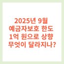 2025년 9월 예금자보호 한도 1억 원으로 상향 무엇이 달라지나?