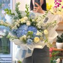 [인천 꽃배달] 특별한 순간을 위해 파란 수국 대형 꽃다발, 자차 무료배송 후기