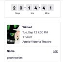 여행 코스 런던 뮤지컬 추천 아폴로 빅토리아 극장 "위키드(WICKED )" 후기 - Dress circle 시야...