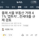 서울 부동산 41% 갭투자, 1주택자 전세대출 금지 검토 이미지