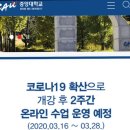 중앙대학교 개강 2주연기 + 2주 온라인 수업 (실제 개강 3/30) 이미지