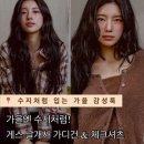 2656 | 게스 날개사 나시 가디건 세트 체크 셔츠 브라운 모먼트 가을에 수지처럼 입고 싶다!