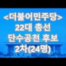 '더불어민주당' 2차 단수 공천 후보(24명) 이미지