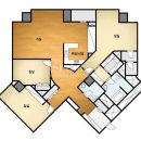 상업용 47 | 용산 아스테리움 47평 | 40평대 인테리어 | 대면형 주방 | 타일 세면대 | 월넛 인테리어 | 아파트멘터리