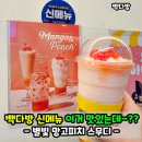 백다방인천더블유 | 빽다방 신메뉴 별빛 망고피치 스무디 칼로리 맛 후기~! 맛있어!
