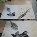 액자용 그림 - 새와 꽃나무﻿/품절 이미지