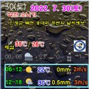 2022년 7월 30일(토) 인제~고성 "마장터~새이령" 주변 날씨 예보 이미지