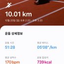 10/20 (일) 소양천 산책로에서 조깅10Km [초포다리~용교 왕복] 이미지