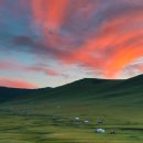 평화로운 몽골 초원 이미지