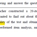 item discrimination, item-total correlation, internal consistency 이미지