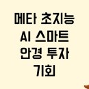 디자인주도제조혁신센터 스마트커넥트센터 | 메타 초지능 AI 스마트 안경 투자 기회