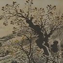 대바위농장 | [No.42]허산 경문수 <秋月風林 추월풍림>, 한국화,동양화, 산수화 250만원, 유리액자.