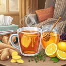 감기와 코로나 기침 및 가래에 좋은 음식과 차 이미지