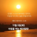 11월 5일(화)아침을 여는 건강한 에코힐링(글 전체보기는 글주소 클릭!) 이미지