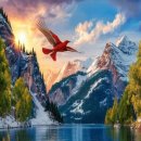 풍경 있는 호수 이미지