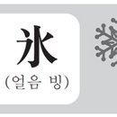 "冷" ( 찰 냉) 과 "氷" (얼음 빙) 이미지