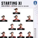 오늘자 축구 국가대표 한국 vs 호주 선발라인업 이미지