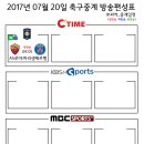 2017년 7월 20일 (목요일) 축구중계 방송편성표 이미지