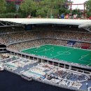 독일에 있는 레고로 만든 축구 경기장 이미지