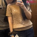 파주 아울렛 폴로 반팔 케이블 니트 코튼 숏 슬리브 스웨터 브라운 쇼핑 완료
