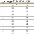 [231103] KBS2 뮤직뱅크 사전녹화 참여 명단 안내 이미지