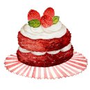 수채화 케이크 이미지