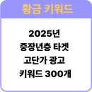 2025년 중장년층 타겟 고단가 광고 키워드 300개 완벽 가이드