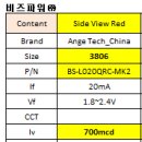 중국 Side View(사이드뷰) 3806 RED(레드) 고휘도 LED SPEC 비교 이미지