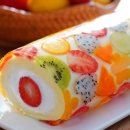 Beautiful Fruit Jelly Roll Cake 이미지