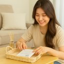 내 방에 감성 한 스푼, 따뜻한 라탄 무드등 엮기 | 다이소 라탄바구니 정리템, 하나 바꿨을 뿐인데 분위기 싹 달라져서 셀카 찍었어요