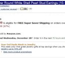 Sterling Silver Round White Shell Pearl Stud Earrings (10-10.5mm) $9.99 이미지