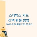 스타벅스 카드 잔액 환불 방법 100% 전액 환불 기간 및 후기
