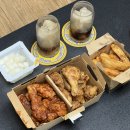 교촌치킨쌍촌지점 | 교촌치킨 반반 한마리 간장 레드 웨지감자 세트 후기