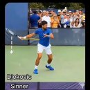 @Bazmerekhtaa 구독 Sinner Vs Djokovic Forehand Comparison Slow Motion 이미지