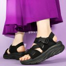 럭스 핏(Lux Fit) | 스케쳐스 SKECHERS 여성샌들 릴랙스드 핏 디럭스워커 쿨라인즈 블랙 119820